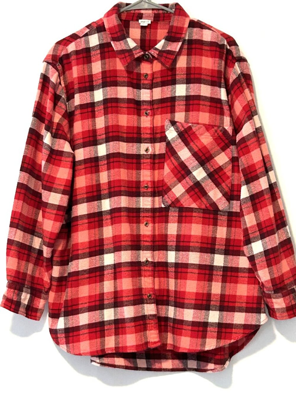 Aerie 100% cotton red flannel shirt, size XL